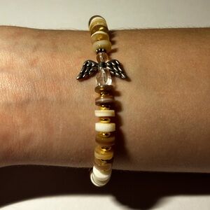 Brown and White Angel Bracelet